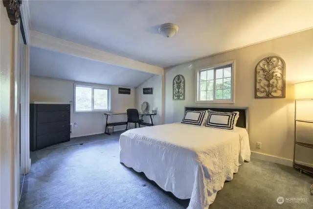 Oversized second bedroom could be a second primary bedroom.