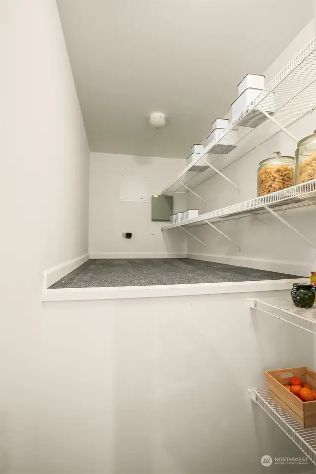 oversized pantry and storage adjoins kitchen.