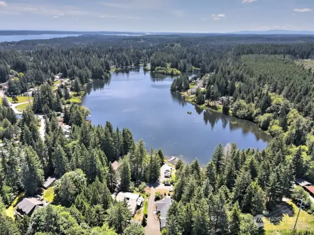View of Anderson Lake and South Puget Sound beyond.