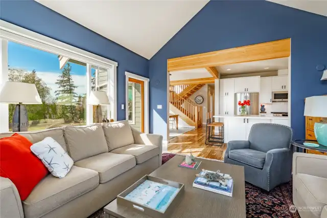 The window looks out to an amazing view of Mt. Baker.  Sellers have updated this  custom home with all NEW interior/exterior paint, lighting & window treatments.