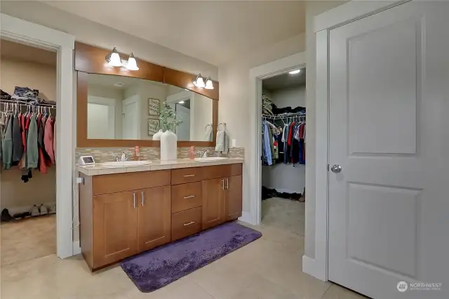 Primary bath with Two closets.
