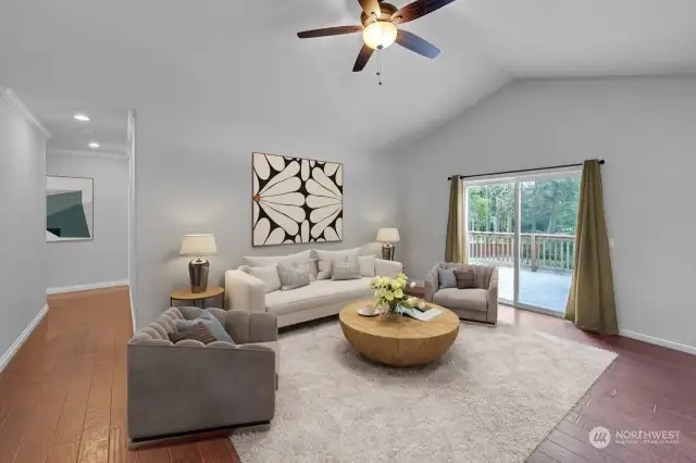 Virtually staged living area