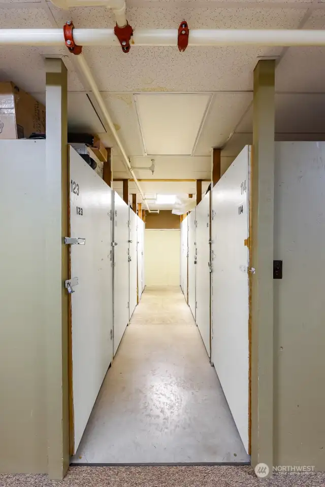 Storage unit located in the basement level of lodge