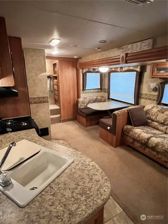 Main living space of the 2008 Jayco 33/SC travel trailer