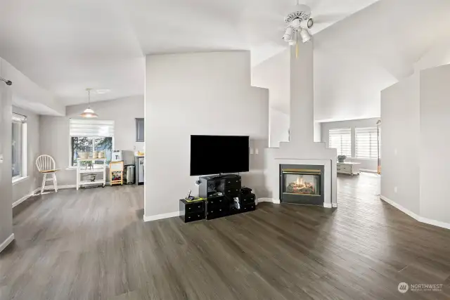 Family Room with 2 sides natural gas fireplace