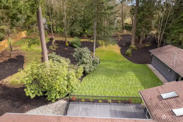 Aerial view of your park-like back yard!