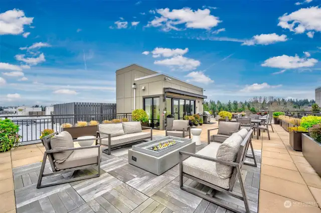 Amenities are endless, starting with the large rooftop deck.