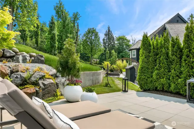 A separate terraced lounging patio perfectly positioned to enjoy all day sun.