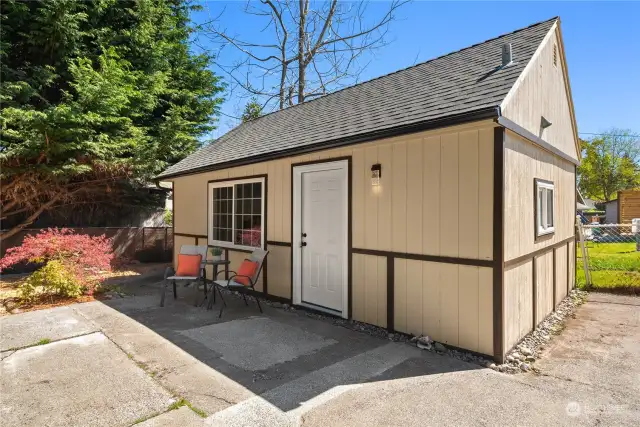 Completely redone inside and out. The cottage is noted on the tax records as a "studio with full bath."