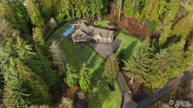 Drone view of the estate.