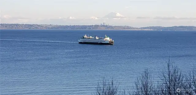 On clear days look for Mt.Rainier towering above Seattle