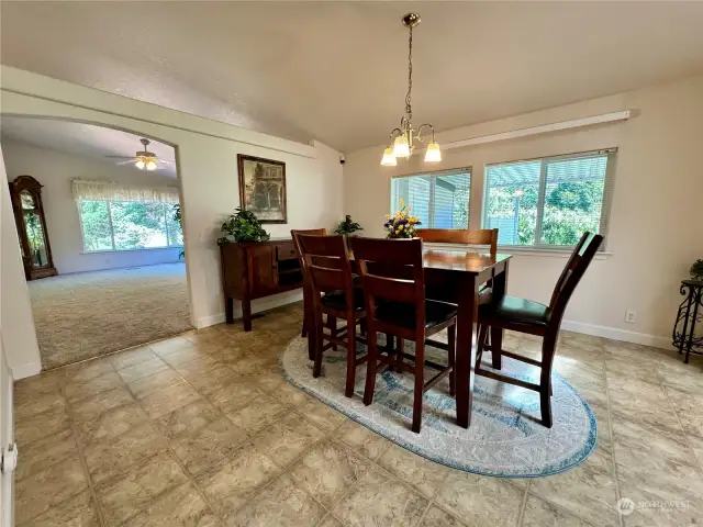 Dining area, and beyond is the bonus room.