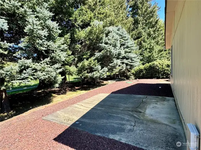 Big concrete patio (second patio).