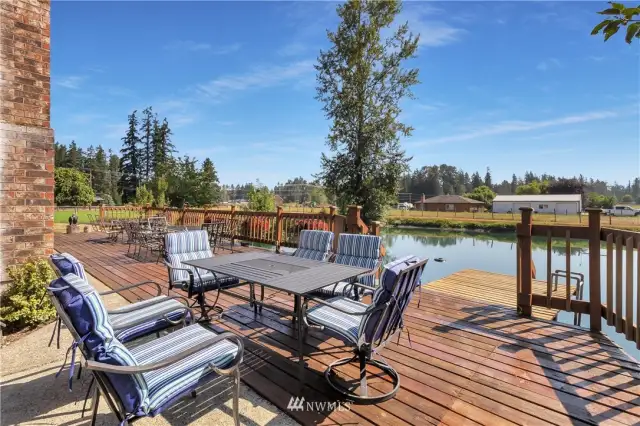 Enjoy Entertaining on the Amazing Deck Overlooking the swim-able Pond