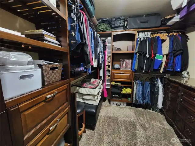 Master Bedroom walk in Closet with Organizers