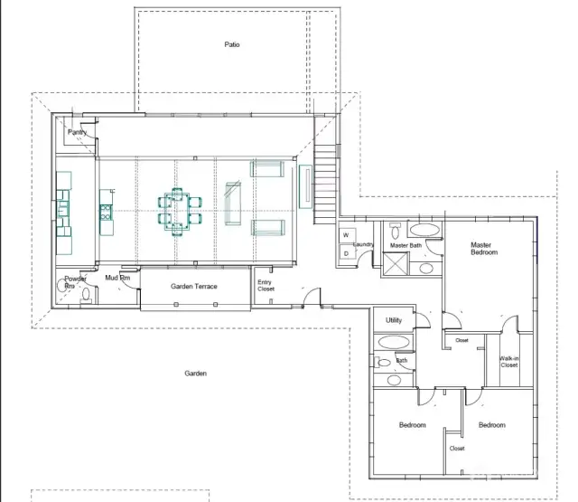 Floor plan of proposed home, NOT permitted.