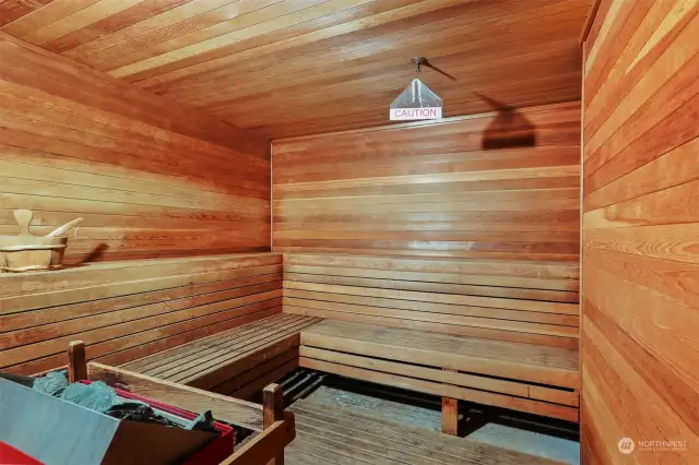 Sauna room.