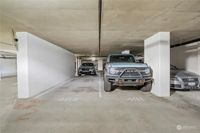 2 parking spaces