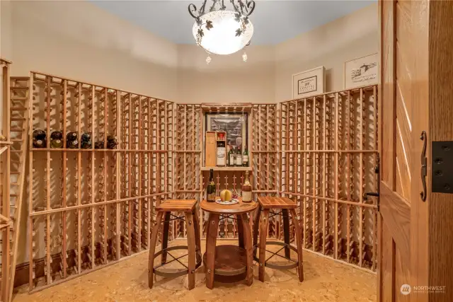 Wine room/cellar with a taste of Italy. Capacity for 1,000 bottles with room to expand.