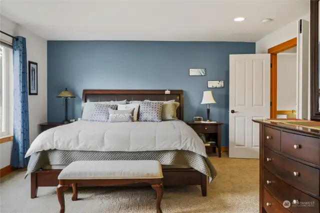 The master bedroom also faces west to enjoy those sunsets and lots of natural light.