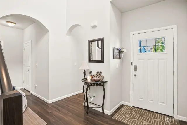 Details throughout this home add to the casual elegance of this space. Note the fresh interior paint, white doors and trim, and upgraded front door.