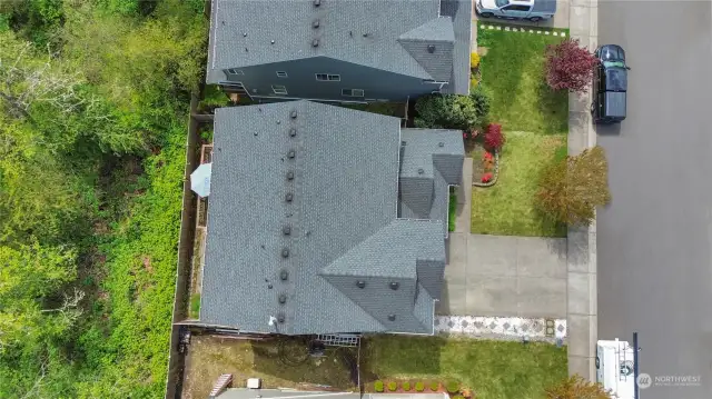 Drone over with Green space behind.