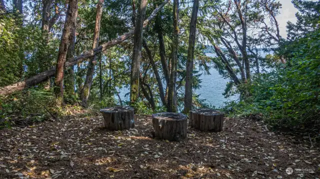 A private little perch to enjoy the view along the meandering trail that leads to the beach
