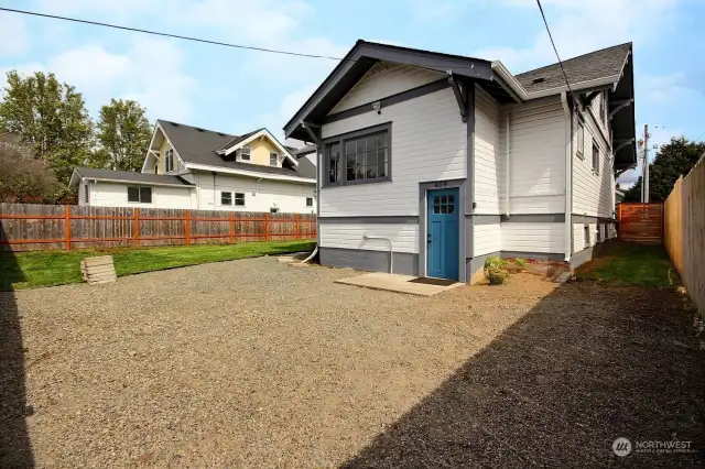 Easy lower level access from garage, carport and parking space behind the house.