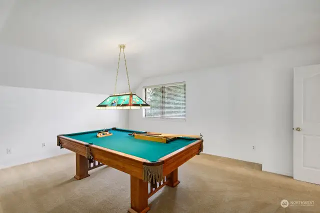 This is the bonus room with a real, not virtual, pool table that stays
