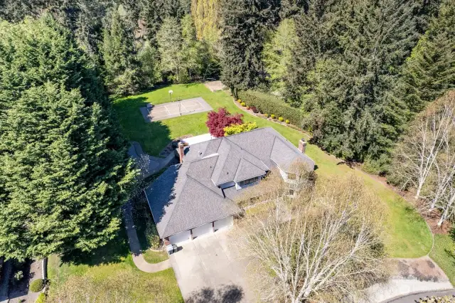 Drone shot of lovely property