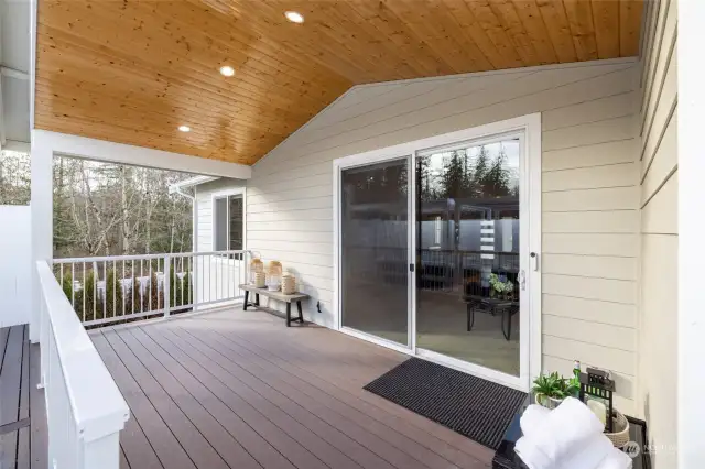 Covered deck is perfect for outdoor activities in our PNW weather.