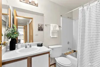 This unit includes a full bathroom and a 3/4 ensuite bath!