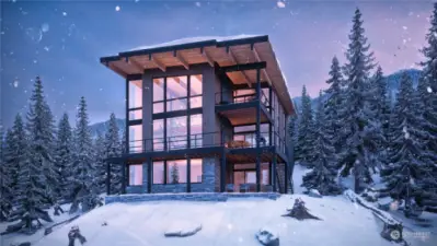 Rendering with creative ideas featuring a wall of windows to maximize views.