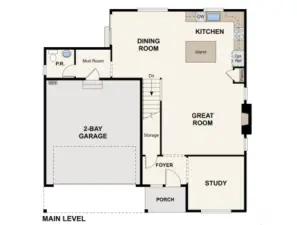Disclaimer-Main Floor-Marketing rendering of floor plan, illustrative purposes only-may vary per location.