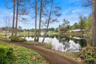 The Lakes community has trails for walking that run throughout the community.
