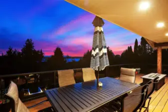Main floor deck with sunset views