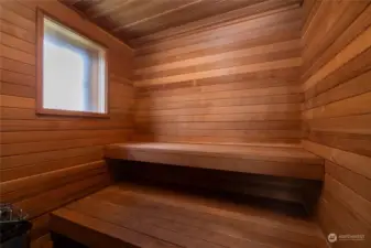 interior of the sauna.