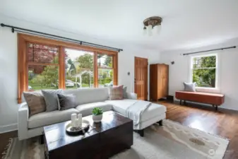 Living room with abundant natural light