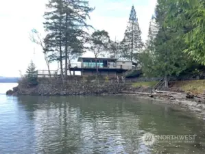 View of clubhouse from community boat launch.