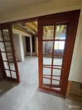French doors to office or bedroom