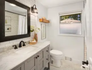 Full bath shared by the second and third bedrooms