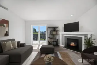 Virtual staged family room