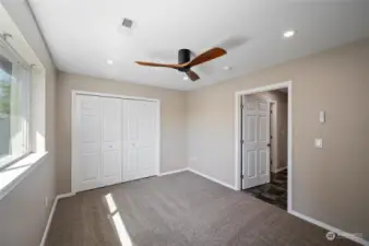 Note the new fan and the recessed lights