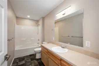 View of the large bathroom.