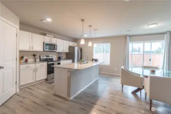 Large, open concept kitchen with pantry
