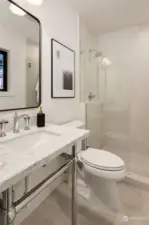 En suite bath for main level bedroom
