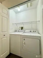 Laundry room, washer & dryer stayed