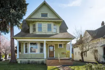 Sited proudly on a large corner lot, this 1904 Queen Anne style is a fabulous example of early Seattle architecture. Designed by renowned architect VW Voorhees, this design may have been the inspiration for Design #5 in his Western Home Builder catalog, starting in 1907