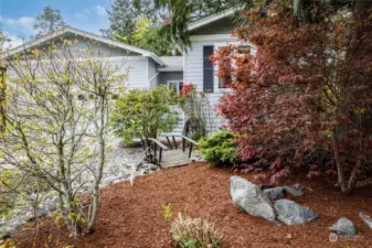 Mature landscaping throughout property