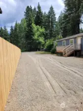 New cedar fencing along driveway